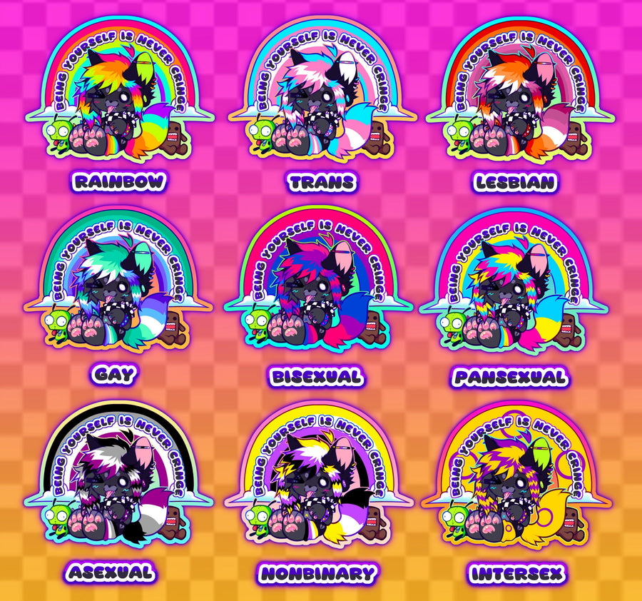 LGBTQ+ Pride Emo Scenedog Stickers