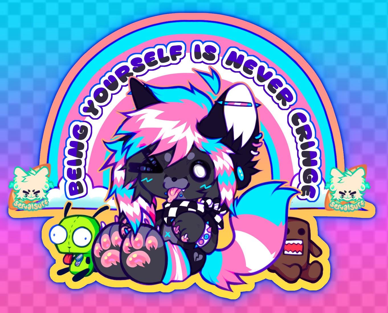 LGBTQ+ Pride Emo Scenedog Stickers