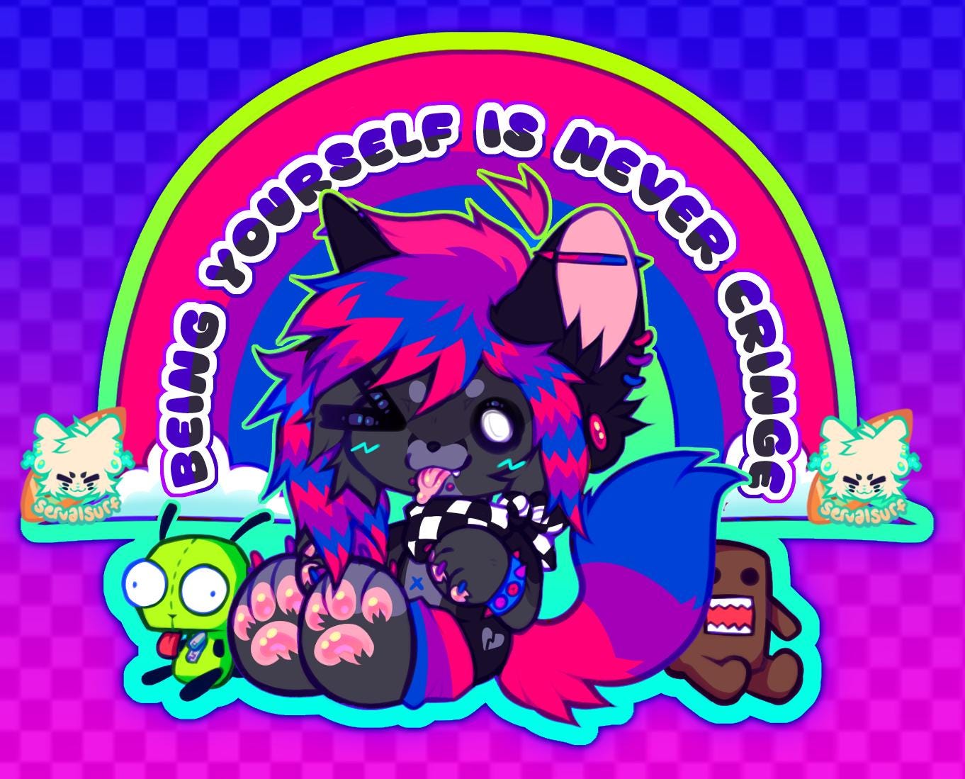 LGBTQ+ Pride Emo Scenedog Stickers