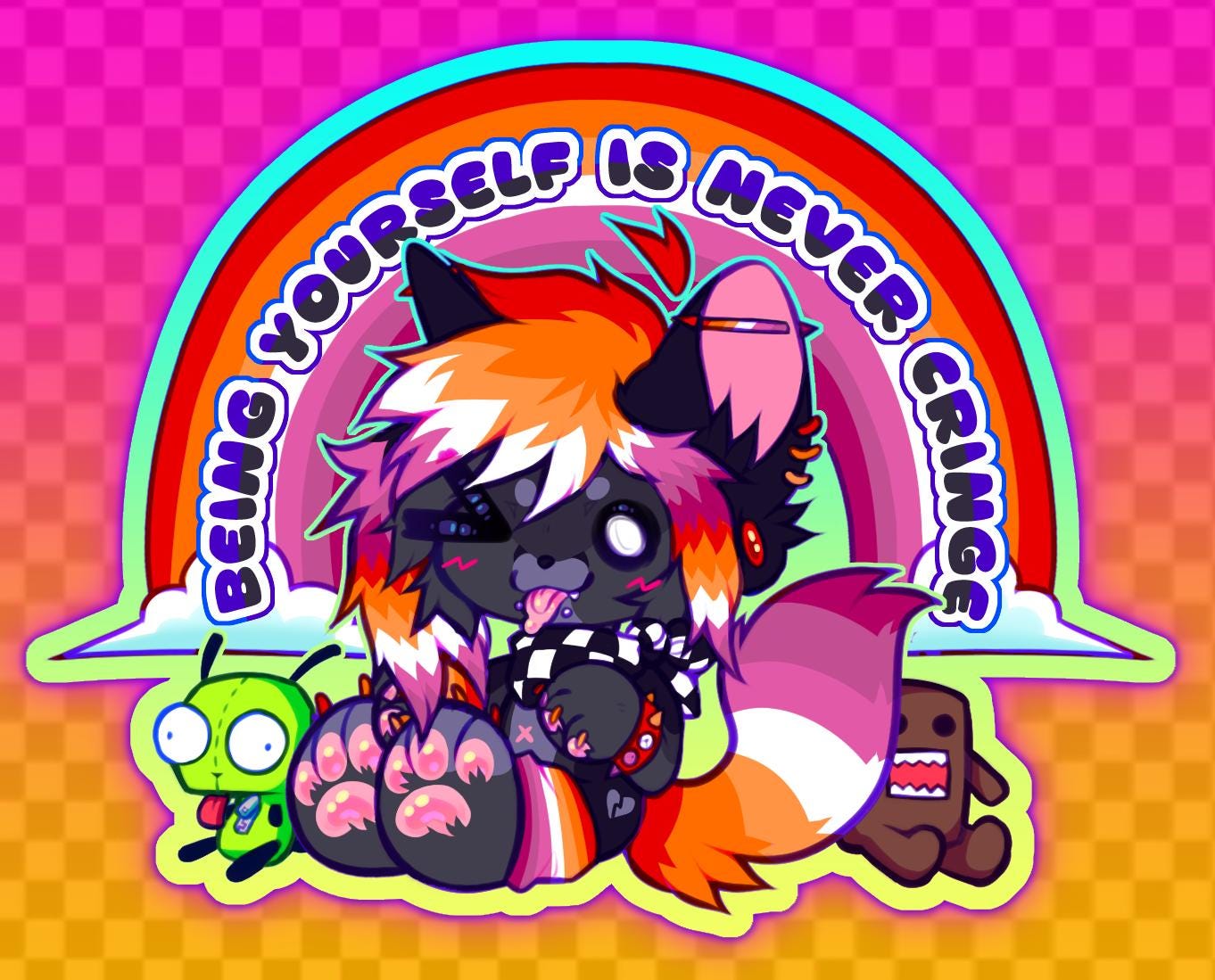 LGBTQ+ Pride Emo Scenedog Stickers