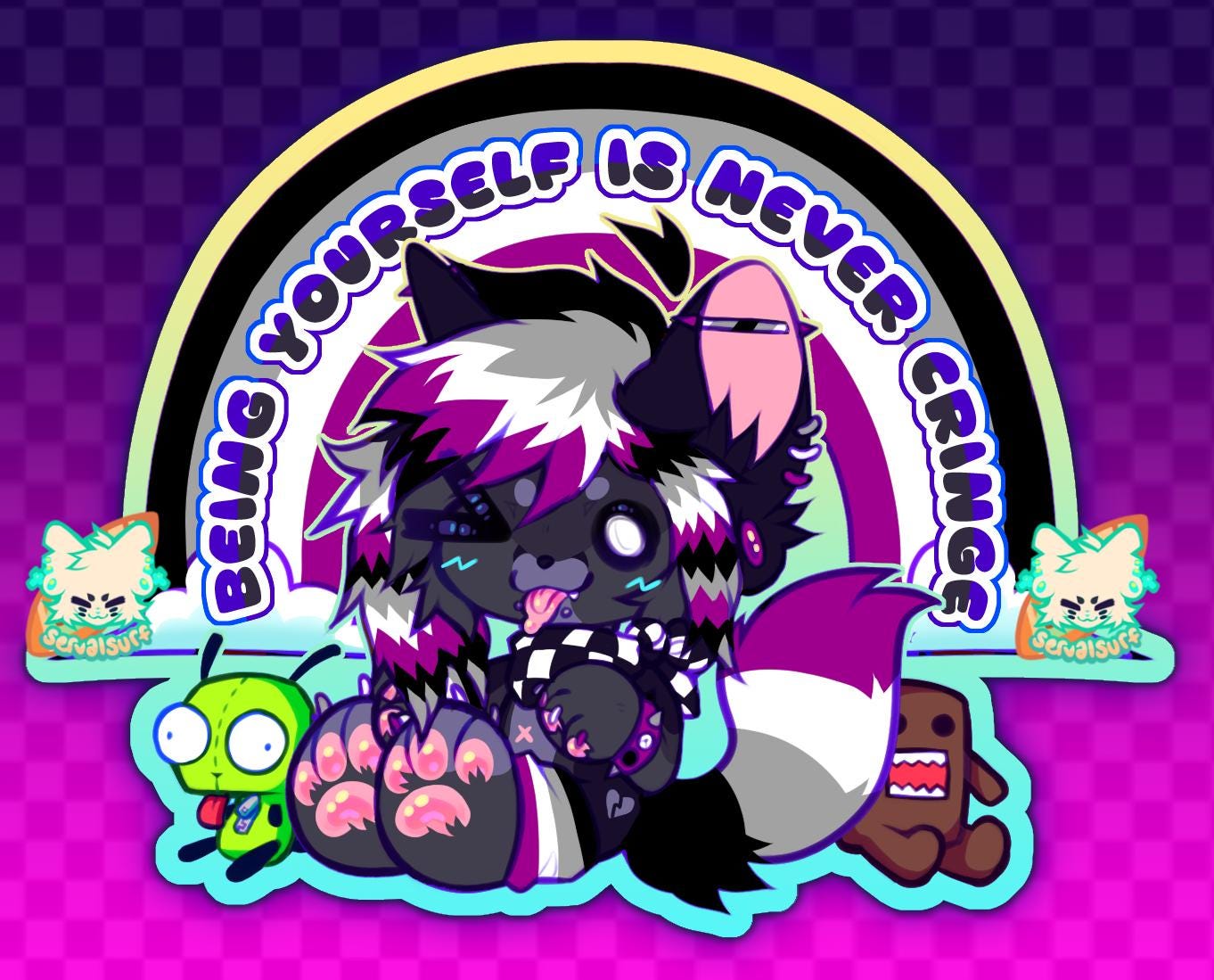 LGBTQ+ Pride Emo Scenedog Stickers