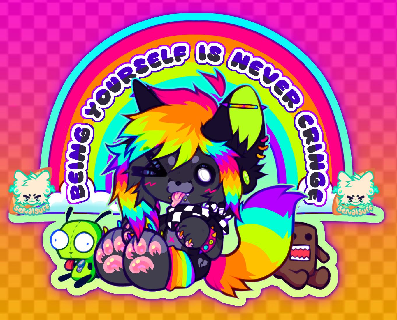 LGBTQ+ Pride Emo Scenedog Stickers