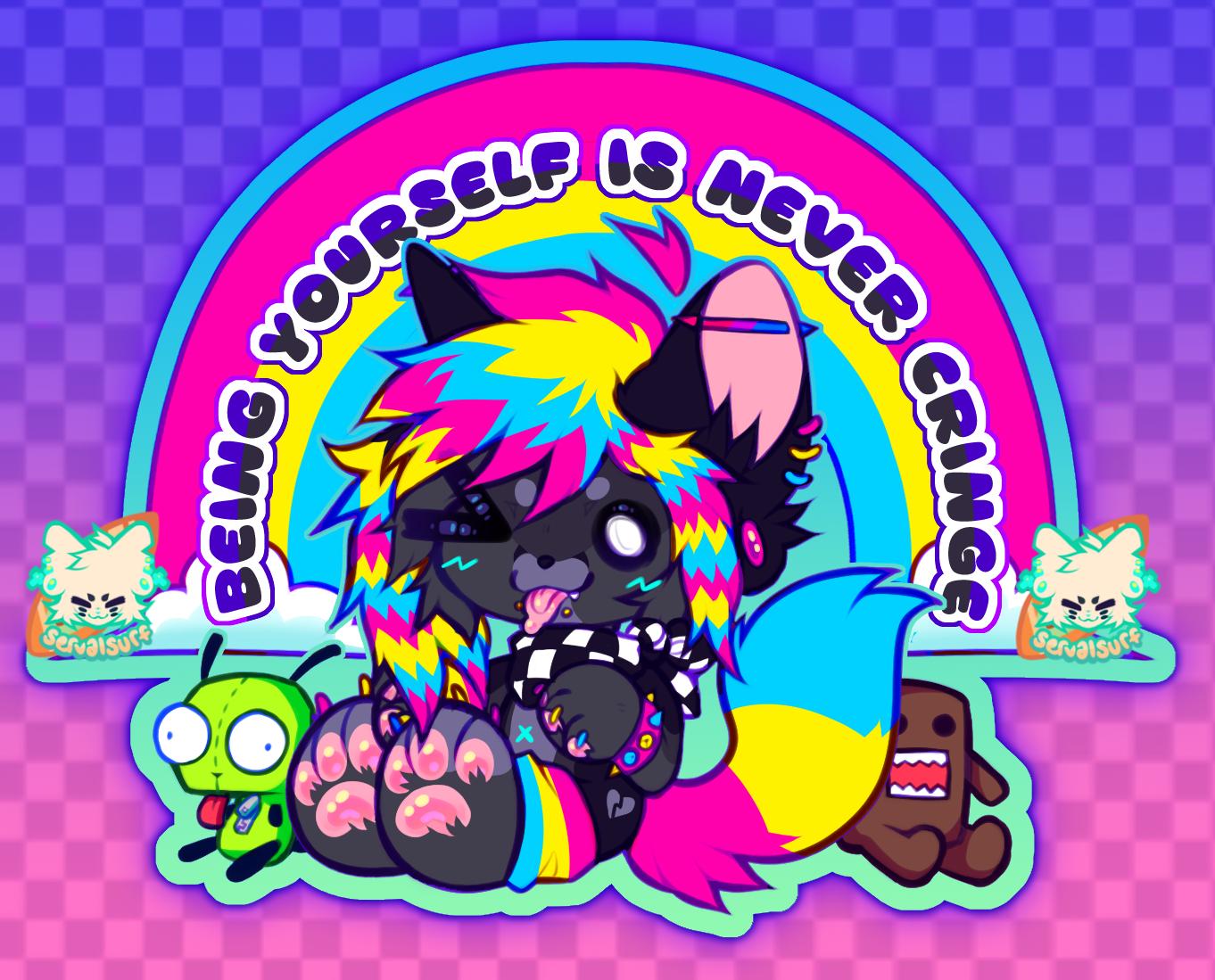 LGBTQ+ Pride Emo Scenedog Stickers