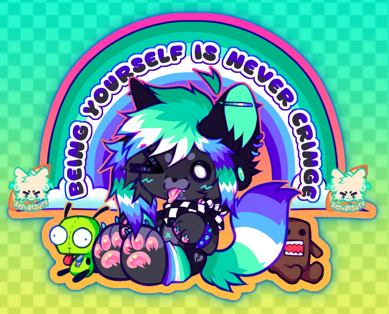 LGBTQ+ Pride Emo Scenedog Stickers