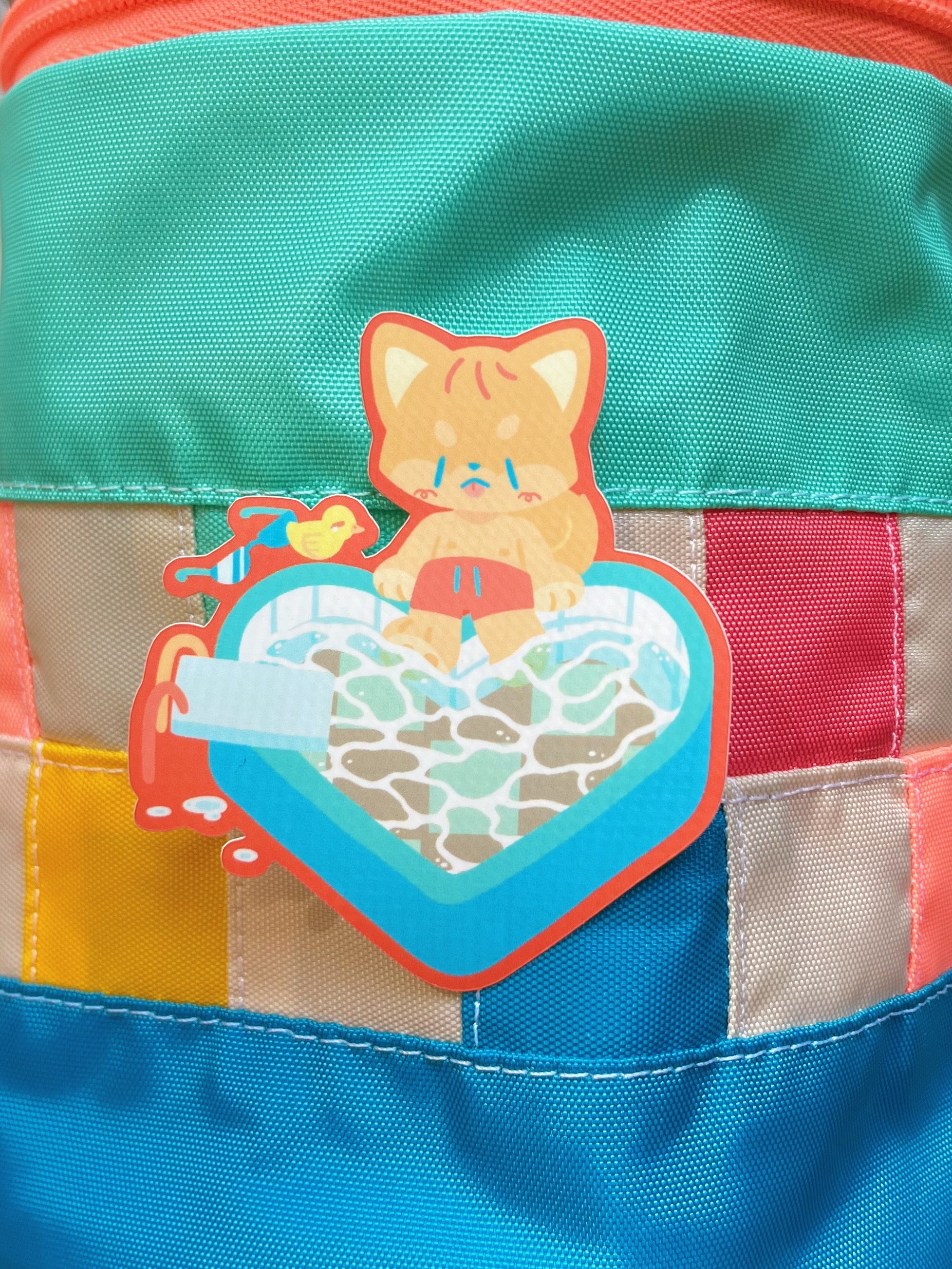 Pretty by the Pool Shiba Stickers
