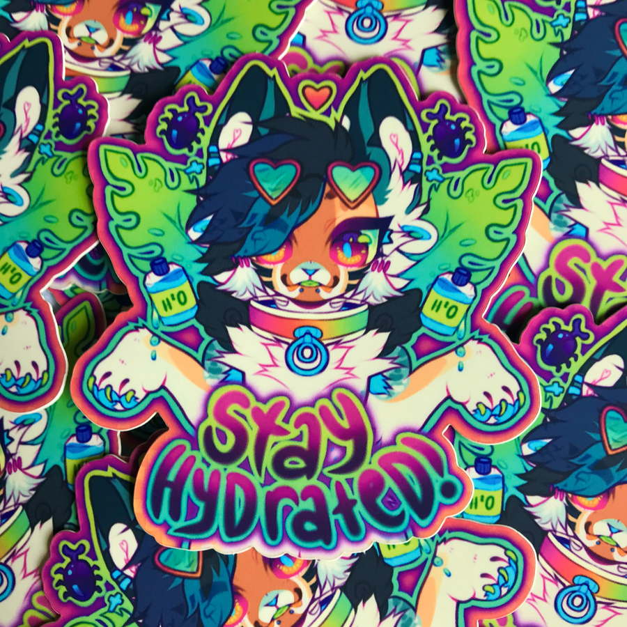 Stay Hydrated Benji Stickers
