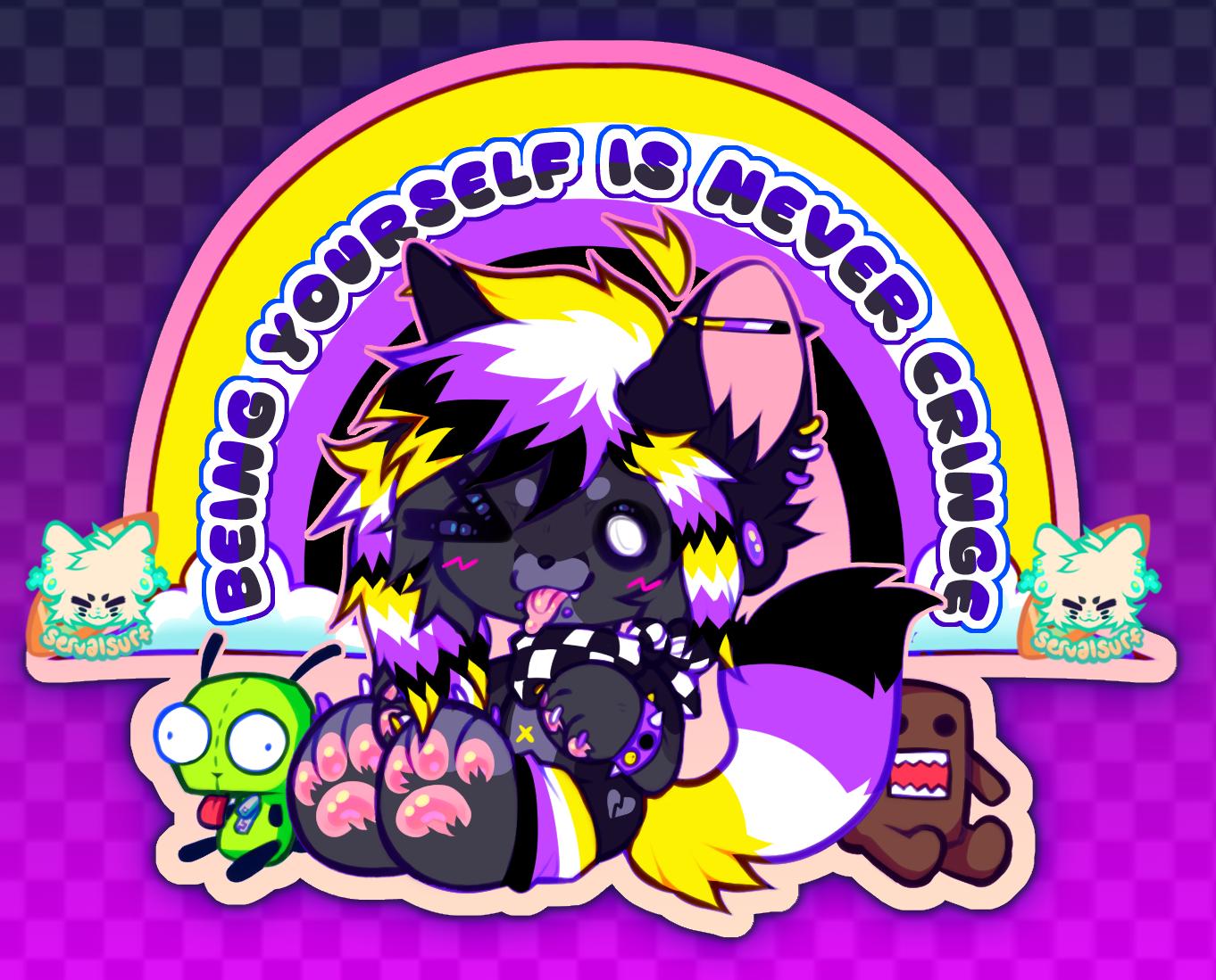 LGBTQ+ Pride Emo Scenedog Stickers